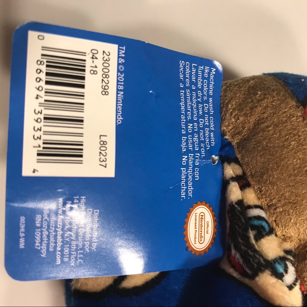 Nintendo Super Mario Mens Fuzzy Slipper Sizes L-XL - Picture 6 of 6